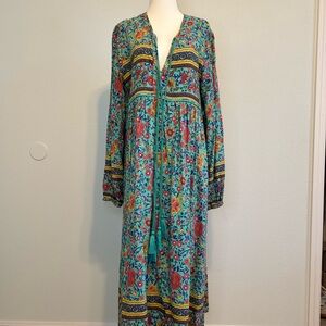 R Vivimos Floral Bohemian Maxi Dress